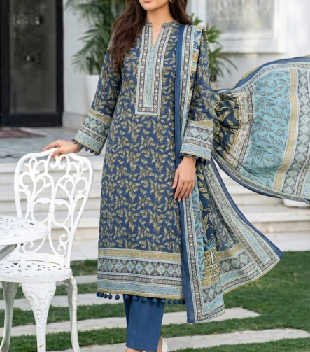 Soft zinc printed lawn unstitched suit for summer collection
