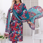 Luxury 3 Piece Unstitched Printed Lawn Suit for Women