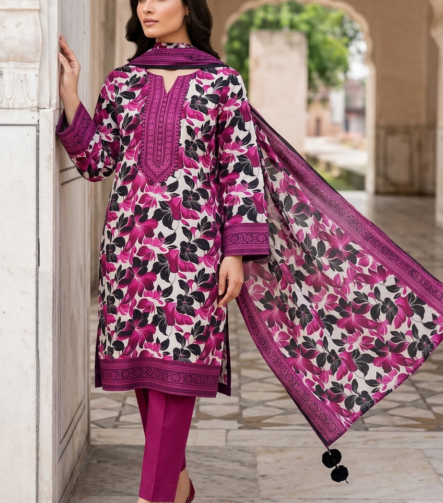 Luxury style printed lawn suit with elegant eastern design