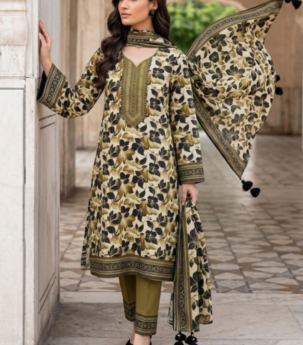 Graceful ethnic printed lawn suit for women