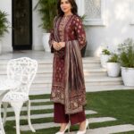 Chocolate Brown Printed Lawn Suit
