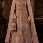 Lavender purple hand embellished walima maxi dress