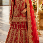 Crimson Red Designer Bridal Barat Lehenga
