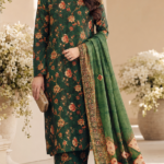 Luxury Green Printed Lawn With Digital Dupatta
