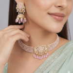 Baby Pink Blossom Choker Jewelry Set