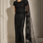 Midnight Black Designer Stitched Saree