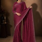 Ruby Red Luxury Stitched Saree for Women