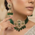 Emerald Royal Dark Green Choker Jewelry Set