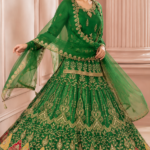 Emerald Green Full Bridal Mehndi Lehenga Set