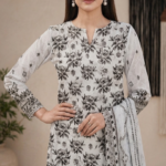 Soft Grey Digital Printed Embroidered Lawn Suit