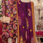 Premium Purple Digital Printed Lawn With Fancy Dupatta