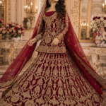 Deep Wine Red Luxury Bridal Barat Lehenga