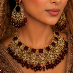 Sultanah Maroon Majesty Heavy Bridal Jewelry Set