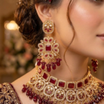Maroon Pearl Empress Bridal Jewelry Set
