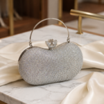 Silver Crown Royale Bridal Clutch Bag