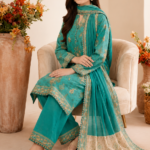 Zinc Mist Embroidered Stitched 3-Piece Suit