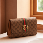 Heritage GG-Inspired Leather Luxury Clutch Bag