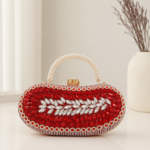 Ruby Pearl Elegance Bridal Clutch Bag