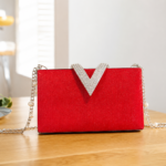 Ruby V-Crown Bridal Clutch Bag
