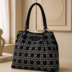 Midnight Grace Black Leather Handbag