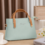 Silver Mist Light Zinc Leather Handbag