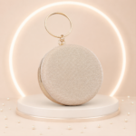 Imperial Circle Pearl Luxe Bridal Clutch Bag