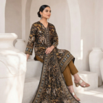 Imperial Mehndi Mustard Embroidered Ensemble