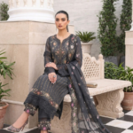 Charcoal Grace Premium Embroidered 3-Piece Suit