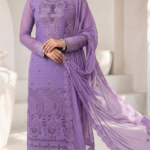 Amethyst Blossom Heavy Embroidered 3-Piece Suit