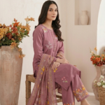 Orchid Blush Embroidered Stitched 3-Piece Suit