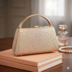 Blush Pink Shimmer Luxe Bridal Clutch Bag