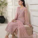 Blush Silver Charm Premium Unstitched Party Wear 3-Piece Suit