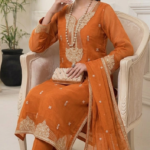Sunset Glow Premium Unstitched Party Wear 3-Piece Suit